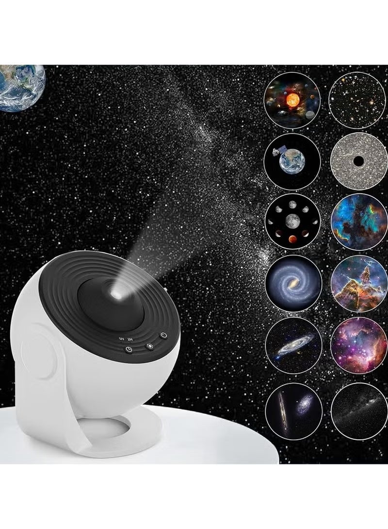 BLUMENIT Milkyway Galaxy Projector 12-in-1 Star Projector Night Light – LED Starry Sky Projector with Solar System, Constellations & Moon for Kids & Adults, Bedroom, Home Theater & Living Room Decor - Image 1